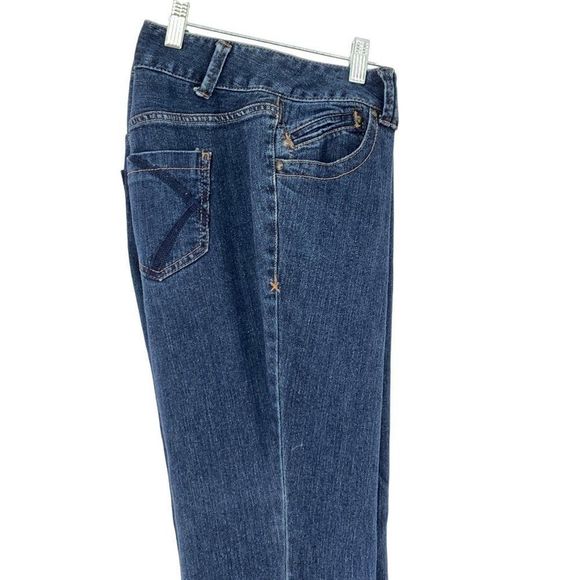 Lane Bryant Womens Size 16P Bootcut Jeans denim stretch Flare 4012 Embroider - Picture 2 of 10